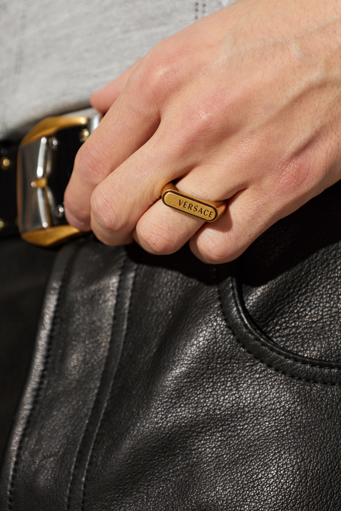 Versace Signet ring with engraved logo | Men's | Vitkac